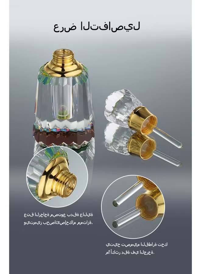 Empty crystal oil bottle, empty perfume oil bottle, refillable essential oil bottle, 6ml oil bottle