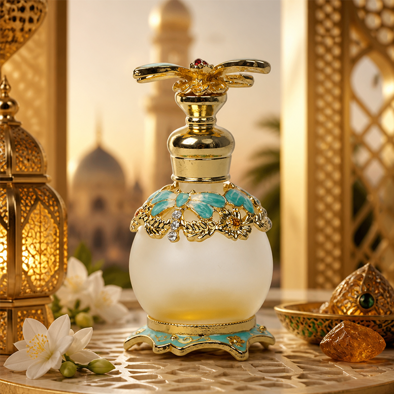 4pcs Crystal Perfume Essential Oil Bottle 15ml D9307   4pcs كريستال عطر زجاجة الزيوت الأساسية 15 مل D9307