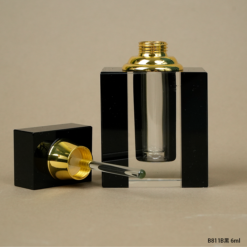1pcs Crystal Perfume Essential Oil Bottle 6ml B811B-BLACK   1pcs كريستال عطر زجاجة الزيوت العطرية 6ml B811B- أسود