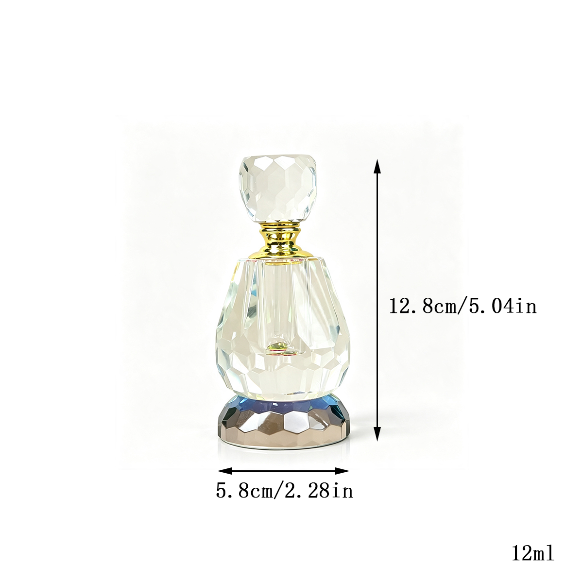12ml empty crystal oil bottle, empty perfume oil bottle, refillable perfume oil bottle, 12ml oil bottle.