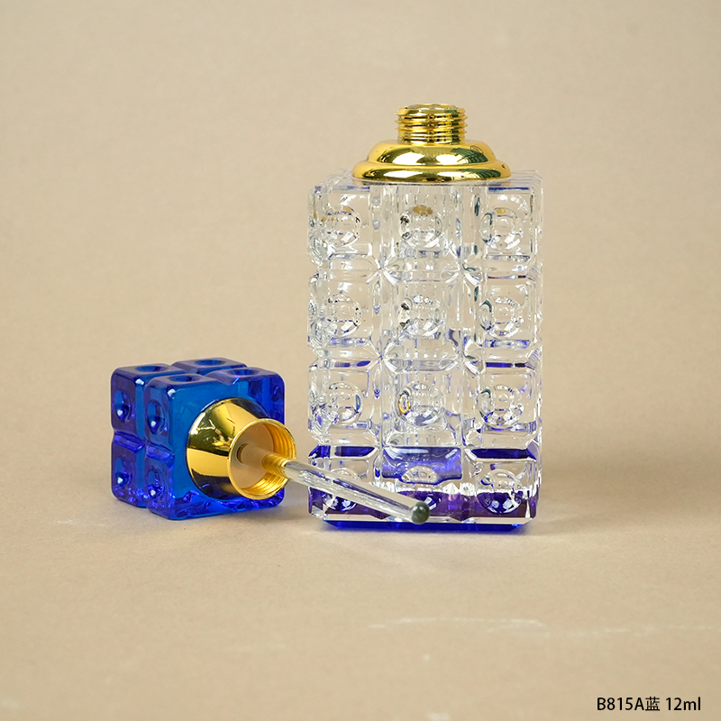 1pcs Crystal Perfume Essential Oil Bottle 12ml B815A-BLUE   1pcs زجاجة الزيوت العطر الكريستال 12 مل B815A - الأزرق
