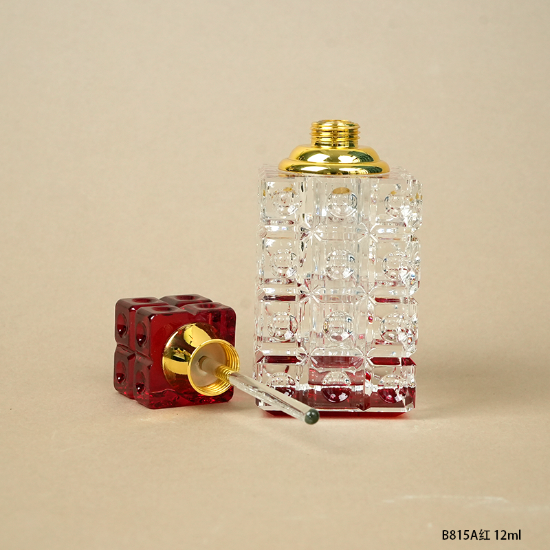 1pcs Crystal Perfume Essential Oil Bottle 12ml B815A-RED   1pcs زجاجة الزيوت العطر الكريستال 12 مل B815A- أحمر