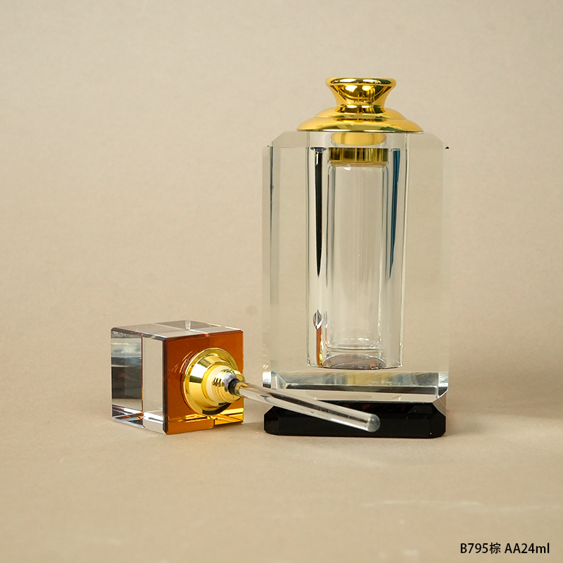 1pcs Crystal Perfume Essential Oil Bottle 24ml B795AA-BROWN  1pcs زجاجة الزيوت العطر الكريستال 24ml ب 795 aa- البني