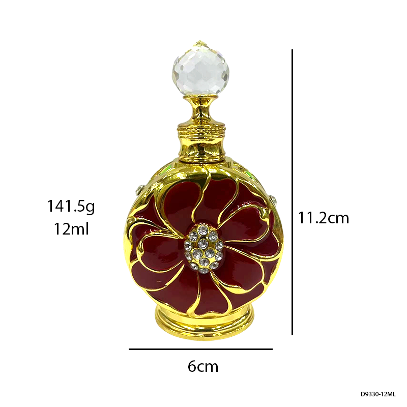 4pcs Crystal Perfume Essential Oil Bottle 12ml D9330   4pcs كريستال عطر زجاجة الزيوت الأساسية 12 مل D9330