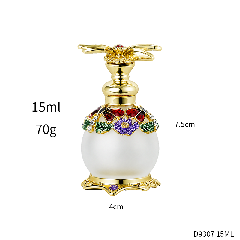 4pcs Crystal Perfume Essential Oil Bottle 15ml D9307   4pcs كريستال عطر زجاجة الزيوت الأساسية 15 مل D9307