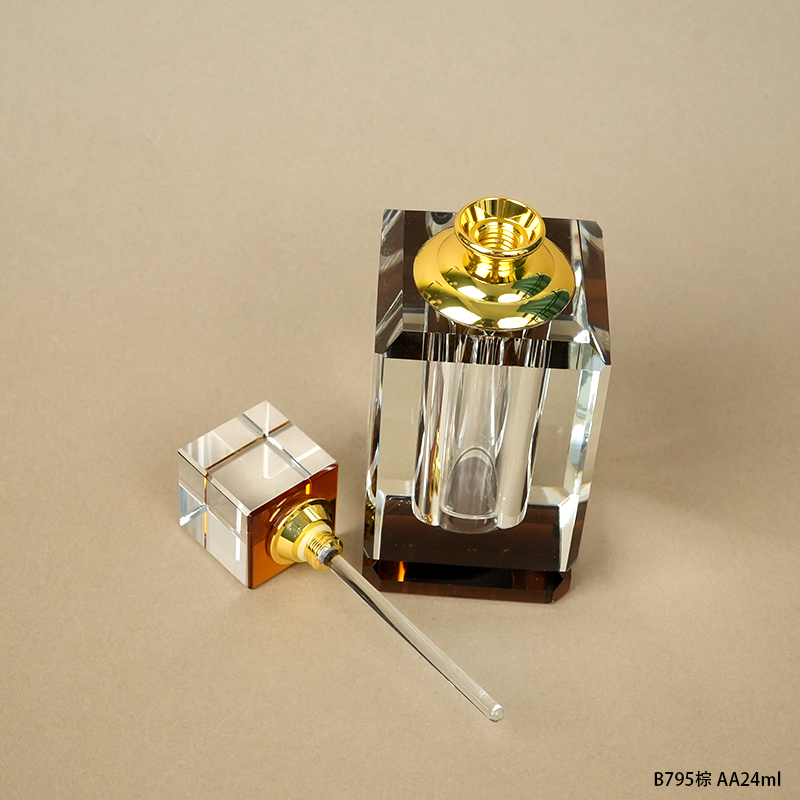 1pcs Crystal Perfume Essential Oil Bottle 24ml B795AA-BROWN  1pcs زجاجة الزيوت العطر الكريستال 24ml ب 795 aa- البني