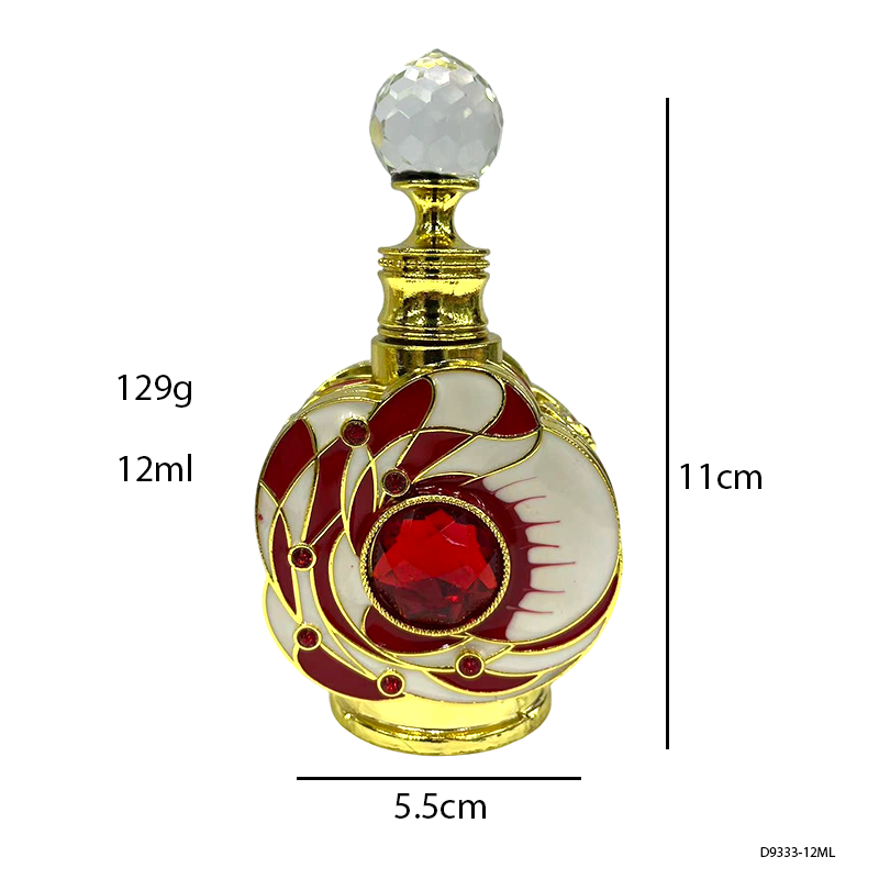 4pcs Crystal Perfume Essential Oil Bottle 12ml D9333   4pcs كريستال عطر زجاجة الزيوت الأساسية 12 مل D9333