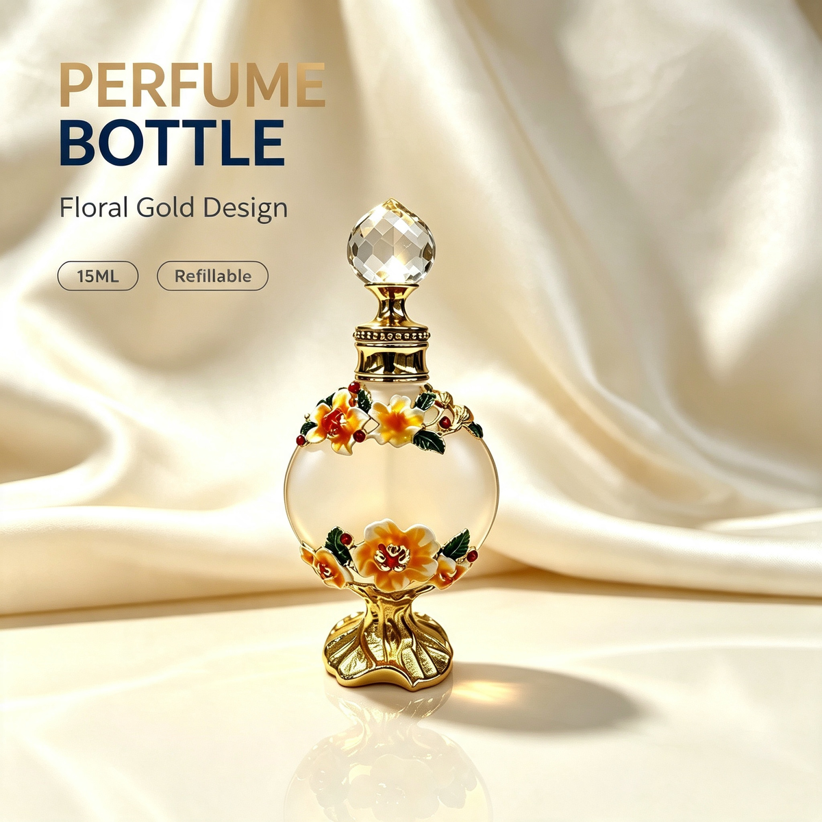 4pcs Crystal Perfume Essential Oil Bottle 15ml D9344   4pcs كريستال عطر زجاجة الزيوت الأساسية 15 مل D9344