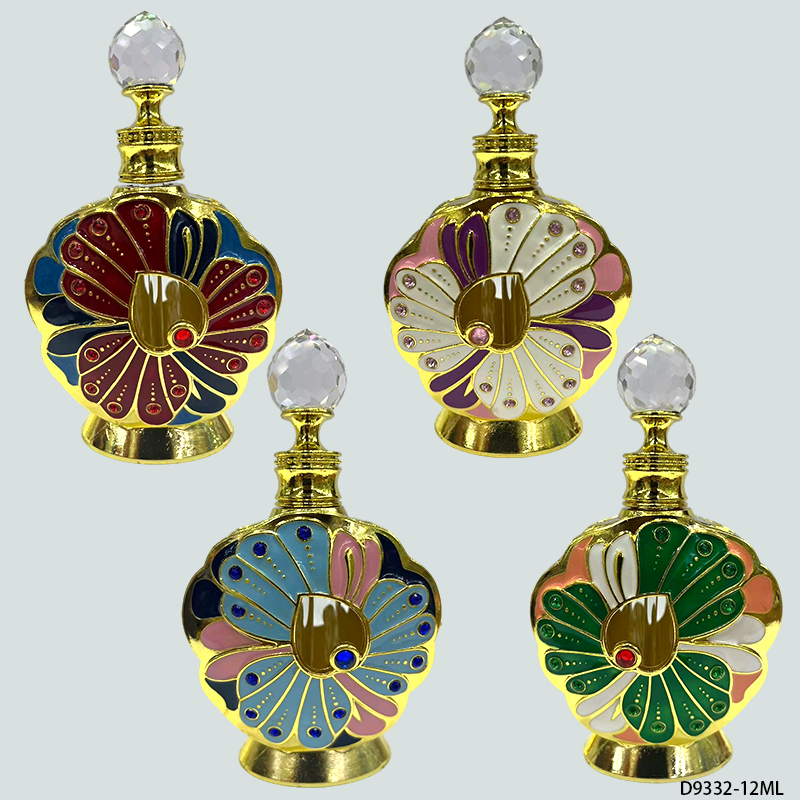 4pcs Crystal Perfume Essential Oil Bottle 12ml D9332   4pcs كريستال عطر زجاجة الزيوت الأساسية 12 مل D9332