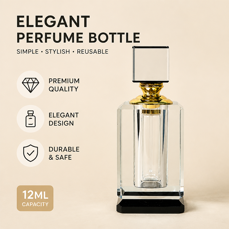 1pcs Crystal Perfume Essential Oil Bottle 12ml B795A   1pcs كريستال عطر زجاجة الزيوت الأساسية 12ml B795A