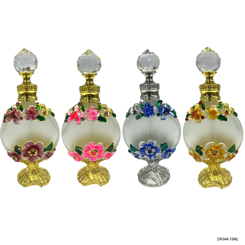 4pcs Crystal Perfume Essential Oil Bottle 15ml D9344   4pcs كريستال عطر زجاجة الزيوت الأساسية 15 مل D9344