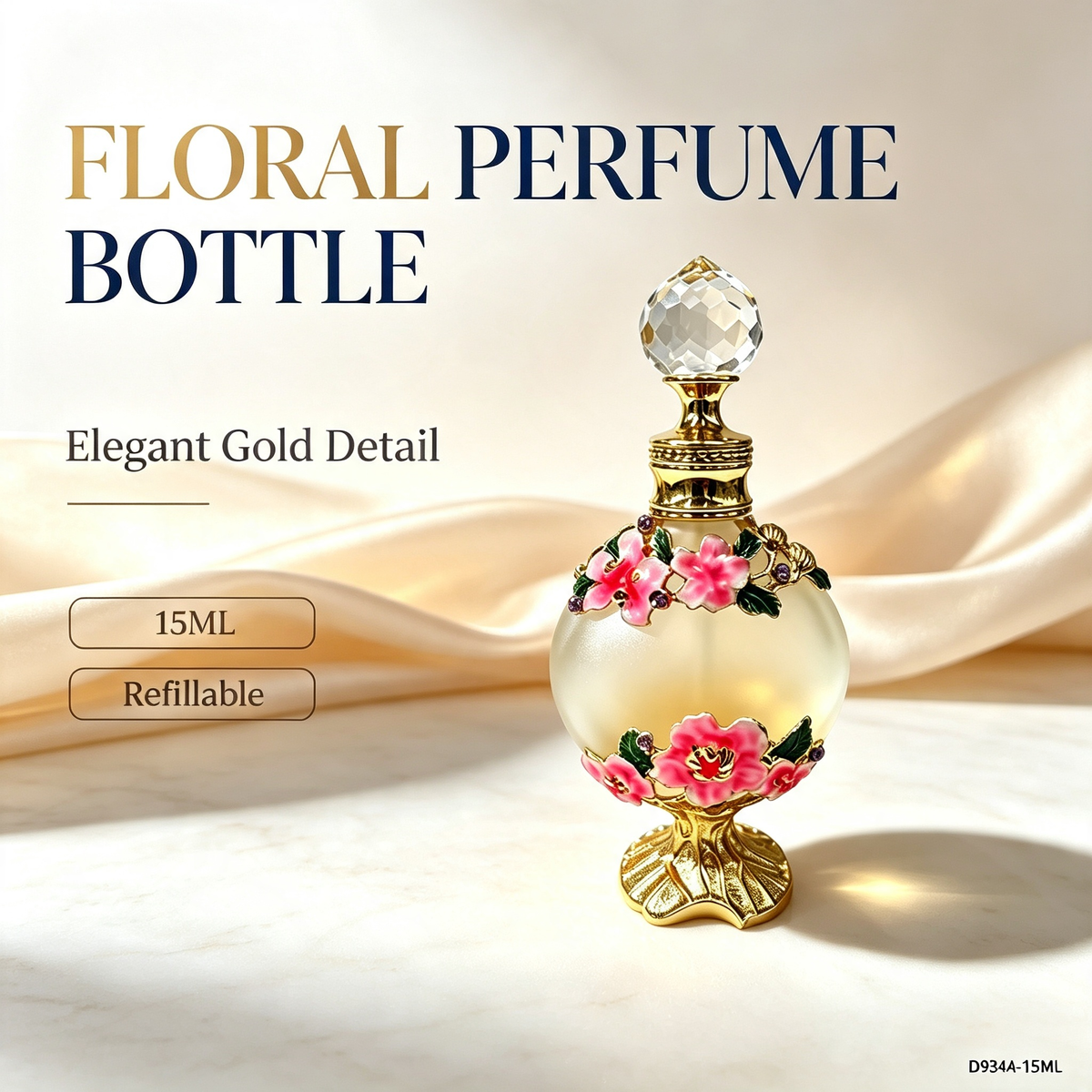 4pcs Crystal Perfume Essential Oil Bottle 15ml D9344   4pcs كريستال عطر زجاجة الزيوت الأساسية 15 مل D9344