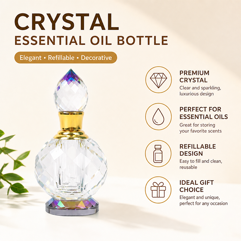 1pcs Crystal Perfume Essential Oil Bottle 3ml B728  1pcs كريستال عطر زجاجة الزيوت الأساسية 3ml B728