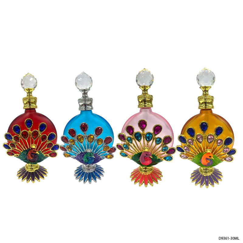 4pcs Crystal Perfume Essential Oil Bottle 30ml D9361   4pcs كريستال عطر زجاجة الزيوت الأساسية 30 مل D9361