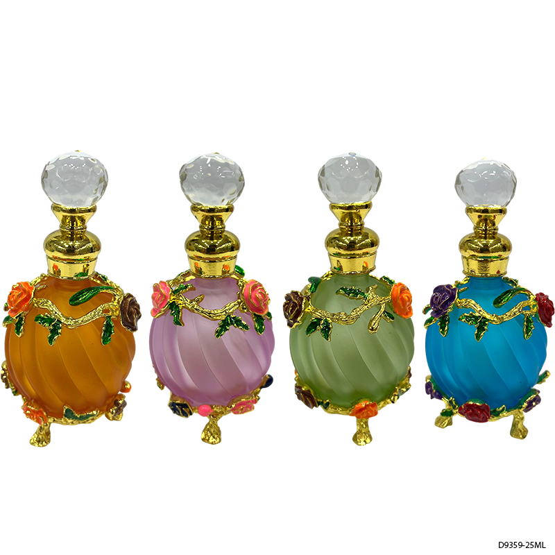 4pcs Crystal Perfume Essential Oil Bottle 25ml D9359   4pcs كريستال عطر زجاجة الزيوت الأساسية 25 مل D9359
