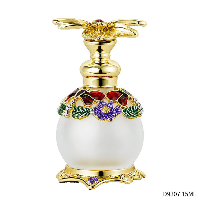 4pcs Crystal Perfume Essential Oil Bottle 15ml D9307   4pcs كريستال عطر زجاجة الزيوت الأساسية 15 مل D9307