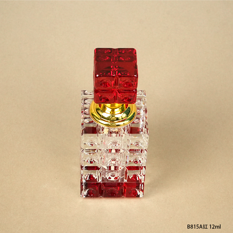 1pcs Crystal Perfume Essential Oil Bottle 12ml B815A-RED   1pcs زجاجة الزيوت العطر الكريستال 12 مل B815A- أحمر