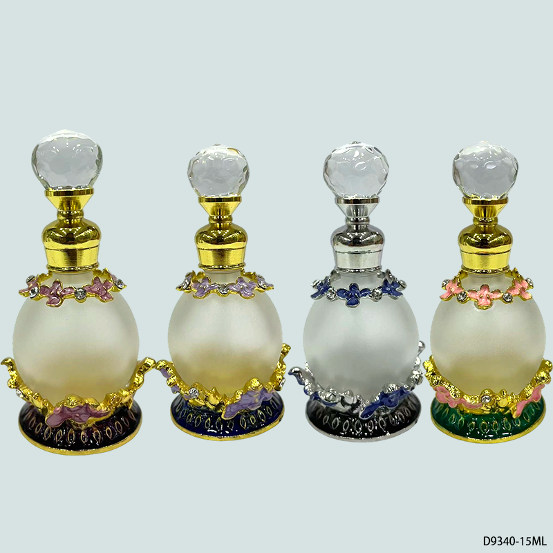 4pcs Crystal Perfume Essential Oil Bottle 15ml D9340  4pcs كريستال عطر زجاجة الزيوت الأساسية 15 مل D9340