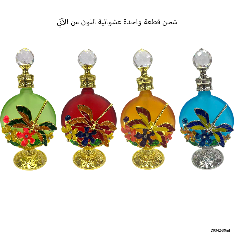 1pcs Crystal Perfume Essential Oil Bottle 30ml 4colors D9342   1pcs كريستال عطر زجاجة الزيوت الأساسية 30ml لون D9342