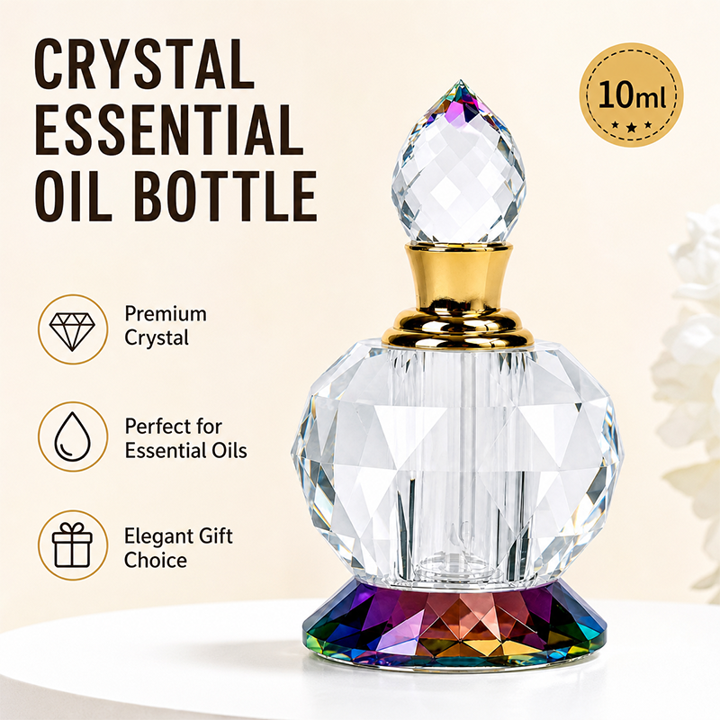 1pcs Crystal Perfume Essential Oil Bottle 10ml B0093 1 قطعة زجاجة عطر زيت أساسي بلورية 10 مل B0093