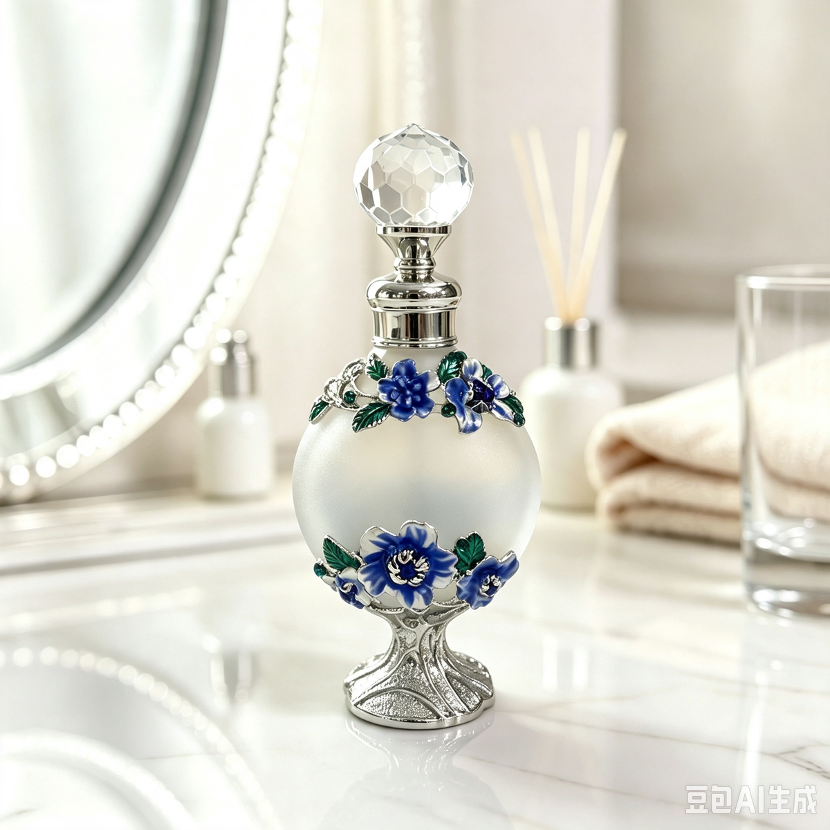 4pcs Crystal Perfume Essential Oil Bottle 15ml D9344   4pcs كريستال عطر زجاجة الزيوت الأساسية 15 مل D9344