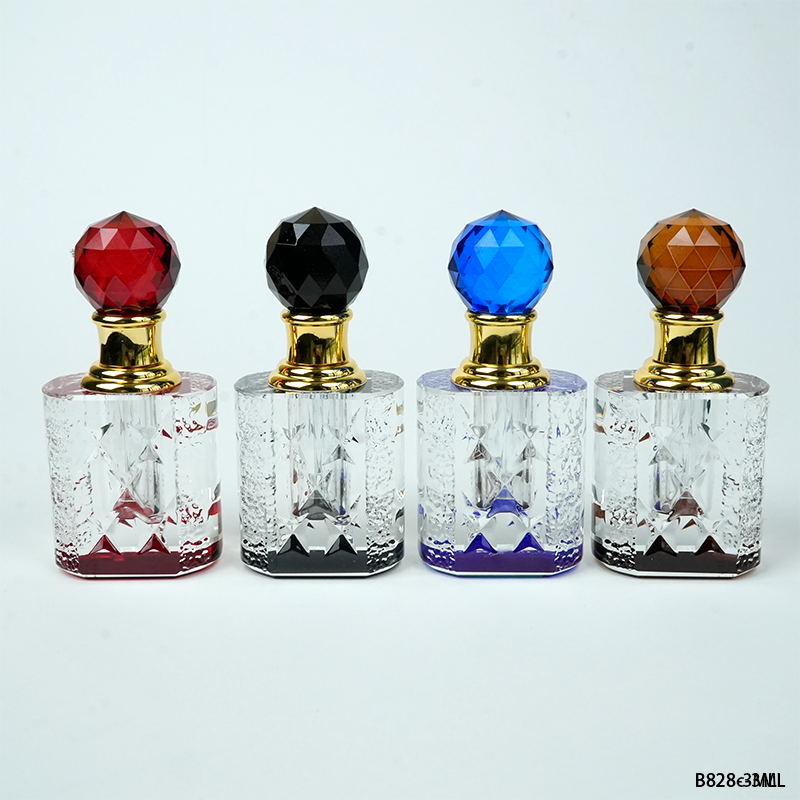 4pcs Crystal Perfume Essential Oil Bottle 3ml B828C   4pcs كريستال عطر زجاجة الزيوت الأساسية 3ml B828C