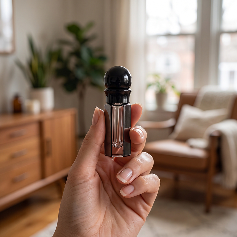 1pcs Crystal Perfume Essential Oil Bottle 3ml A130C-black   1pcs كريستال عطر زجاجة الزيوت الأساسية 3 مل A130C- أسود