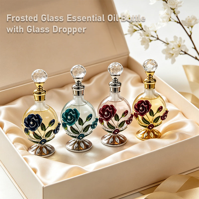 4pcs Crystal Perfume Essential Oil Bottle 10ml D9326   4pcs كريستال عطر زجاجة الزيوت العطرية 10 مل D9326