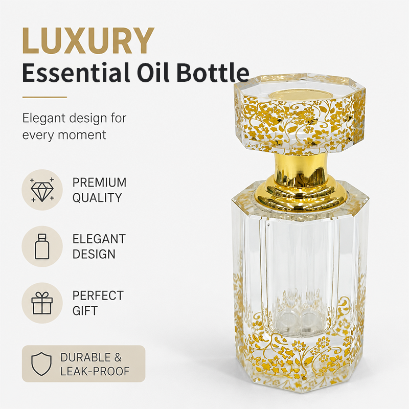 3pcs Crystal Essential Oil Bottle 3ml+6ml+12ml B826 زجاجة زيت كريستالية فارغة بسعة 12 مل، زجاجة عطور زيتية فارغة، زجاجة عطر زيت عطري قابلة لإعادة التعبئة، زجاجة زيت بسعة 12 مل.