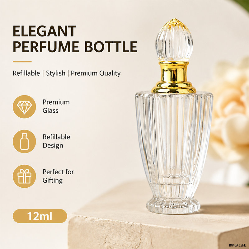 1pcs Crystal Perfume Essential Oil Bottle 12ml B846A  1pcs كريستال عطر زجاجة الزيوت الأساسية 12ml B846A