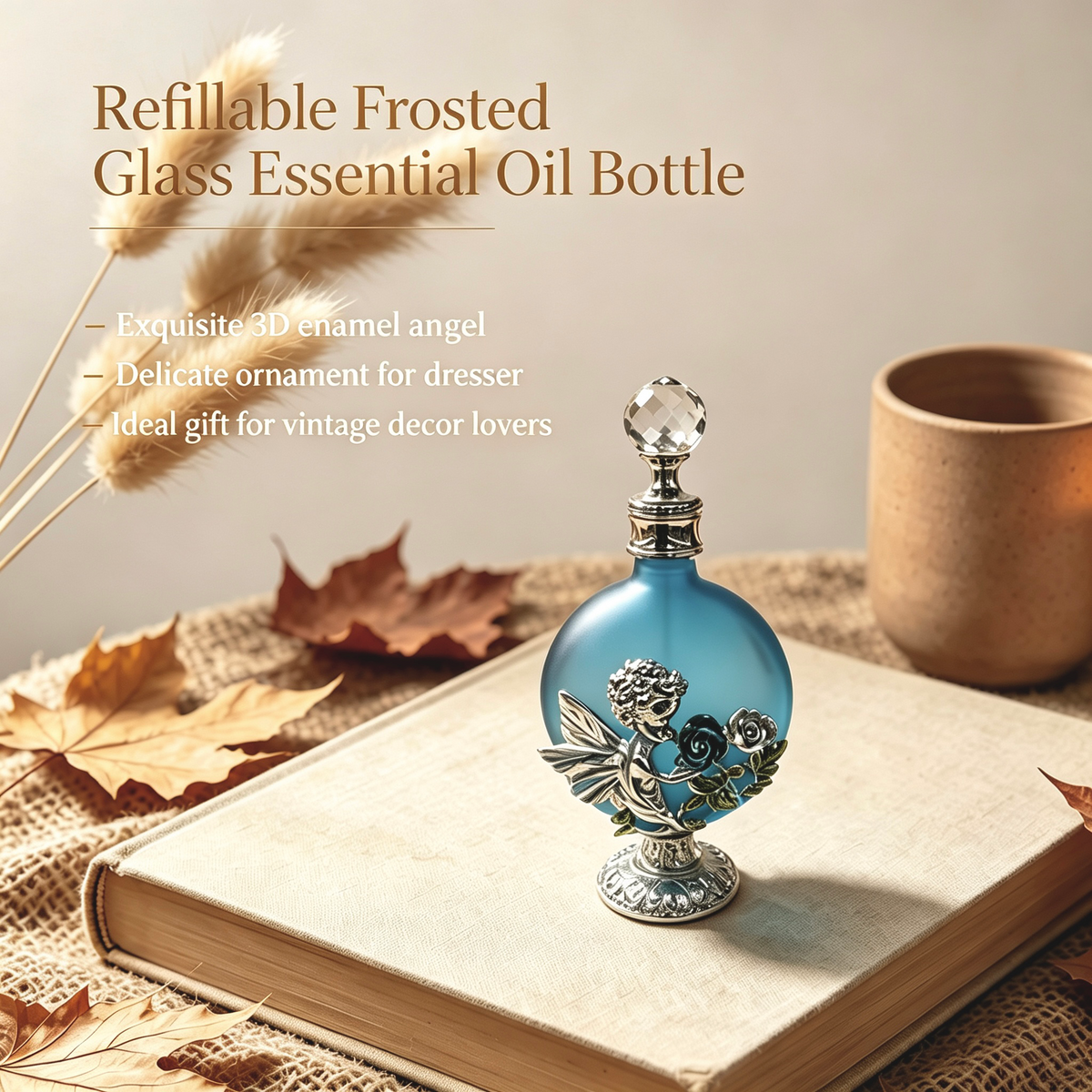 4pcs Crystal Perfume Essential Oil Bottle 30ml D9341   4pcs كريستال عطر زجاجة الزيوت الأساسية 30 مل D9341