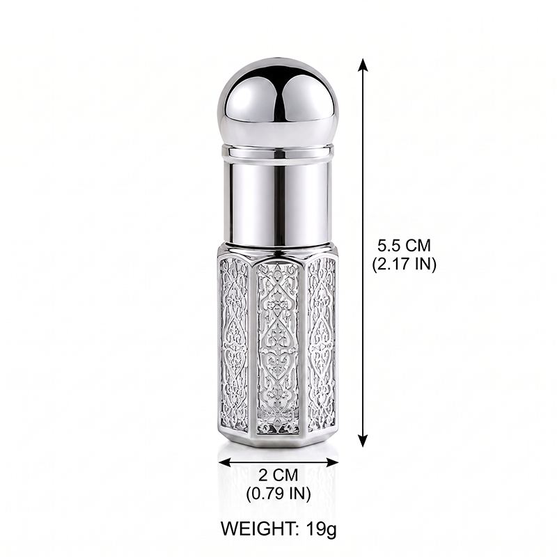 1pcs Crystal Perfume Essential Oil Bottle 3ml A153C-silver  1pcs كريستال عطر زجاجة الزيوت الأساسية 3ml A153C الفضة