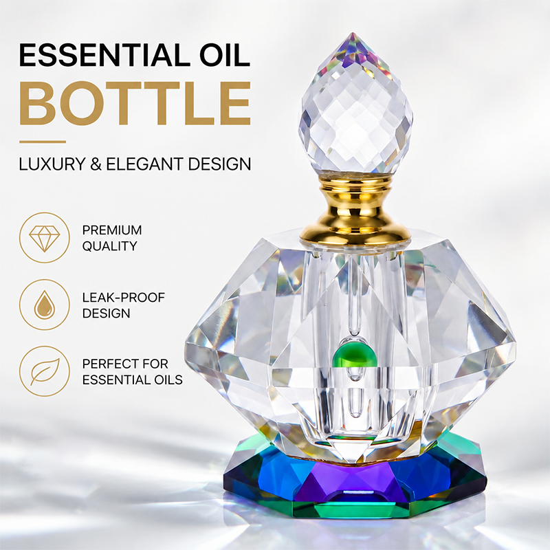 1pcs Crystal Perfume Essential Oil Bottle 6ml B0095   6ml B0095 عطر الكريستال زجاجة الزيوت الأساسية 1pcs
