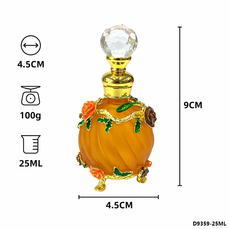 1pcs Crystal Perfume Essential Oil Bottle 25ml 4colors D9359   1pcs زجاجة النفط العطر الكريستال 25 مل اللون D9359