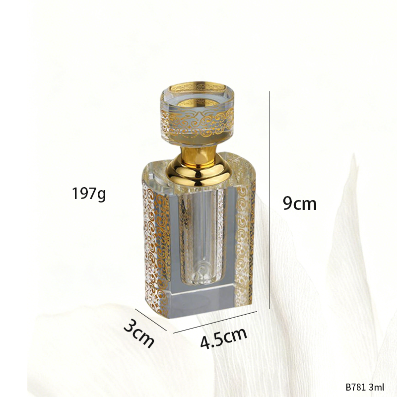 3pcs Crystal Essential Oil Bottle 3ml+6ml+12ml B781 زجاجة زيت كريستالية فارغة، زجاجة عطور زيتية فارغة، زجاجة عطر أساسية قابلة لإعادة التعبئة، زجاجة زيت 3/6/12 مل، زجاجة توزيع