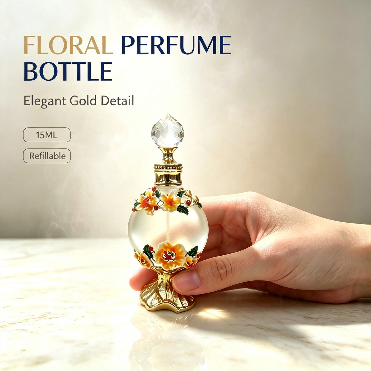 4pcs Crystal Perfume Essential Oil Bottle 15ml D9344   4pcs كريستال عطر زجاجة الزيوت الأساسية 15 مل D9344