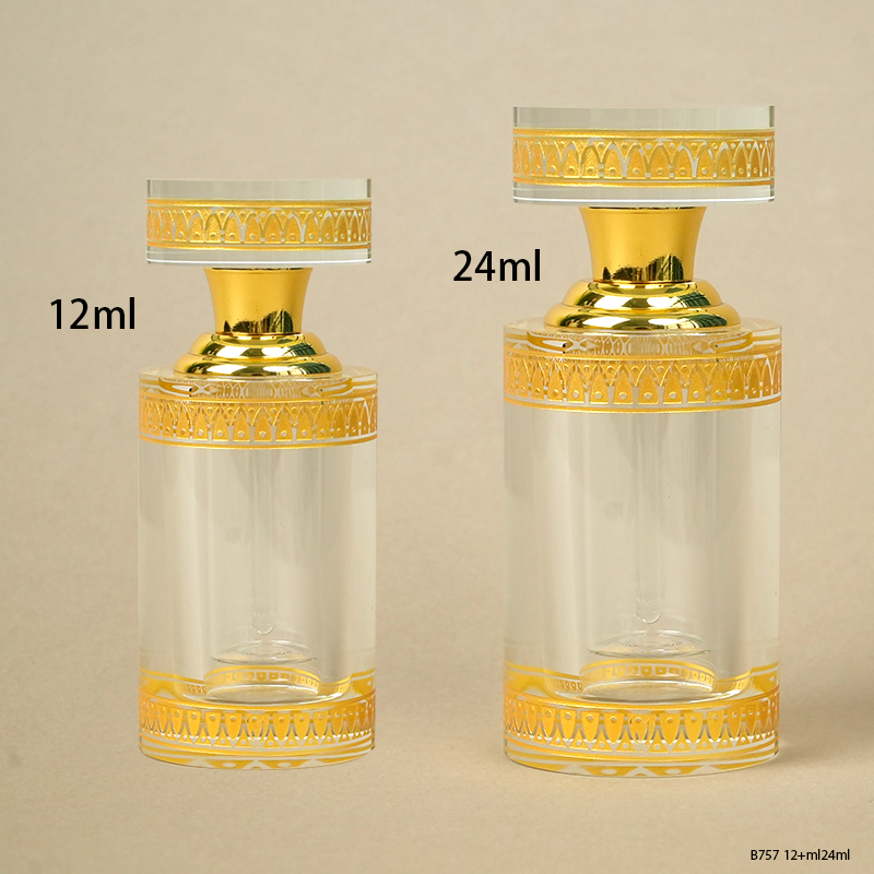 2pcs Crystal Perfume Essential Oil Bottle 24ml+12ml B757  2pcs زجاجة الزيوت العطر الكريستال 24ml + 12ml B757