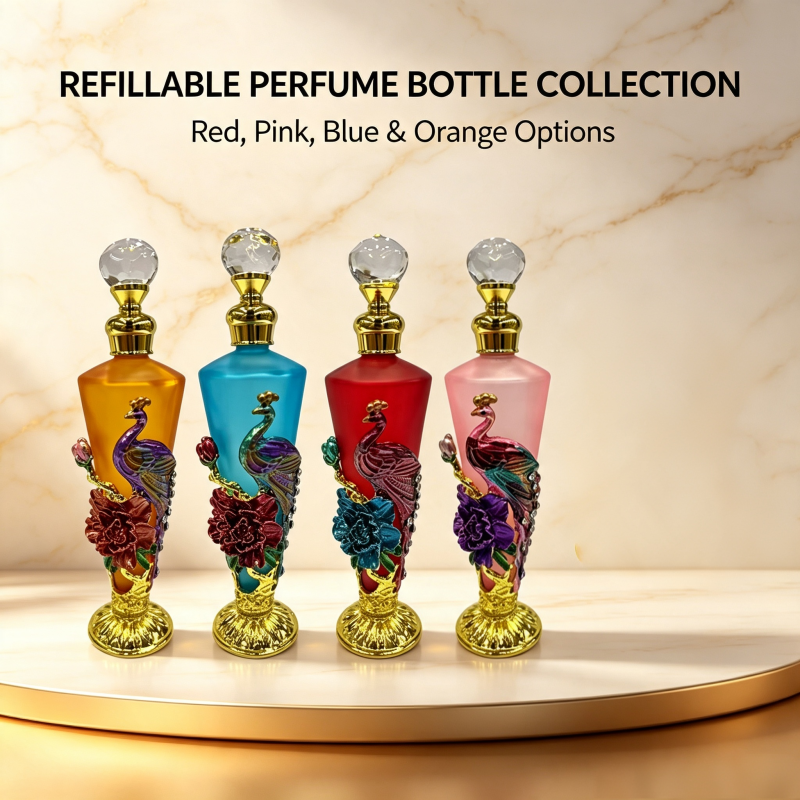 4pcs Crystal Perfume Essential Oil Bottle 30ml D9317   4pcs كريستال عطر زجاجة الزيوت الأساسية 30 مل D9317