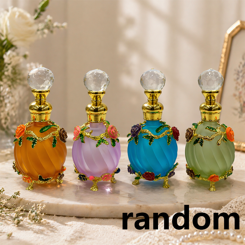 1pcs Crystal Perfume Essential Oil Bottle 25ml 4colors D9359   1pcs زجاجة النفط العطر الكريستال 25 مل اللون D9359