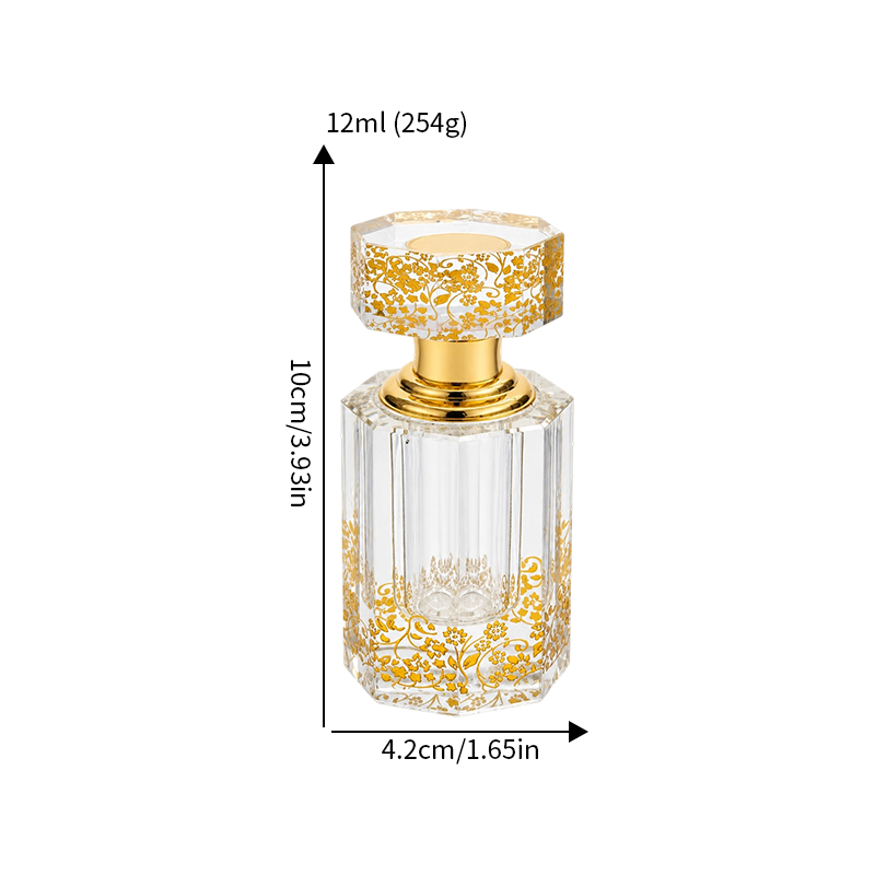 3pcs Crystal Essential Oil Bottle 3ml+6ml+12ml B826 زجاجة زيت كريستالية فارغة بسعة 12 مل، زجاجة عطور زيتية فارغة، زجاجة عطر زيت عطري قابلة لإعادة التعبئة، زجاجة زيت بسعة 12 مل.