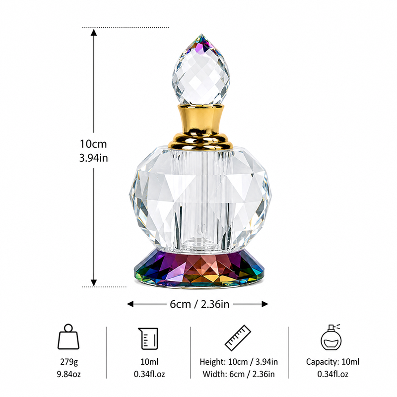 1pcs Crystal Perfume Essential Oil Bottle 10ml B0093 1 قطعة زجاجة عطر زيت أساسي بلورية 10 مل B0093