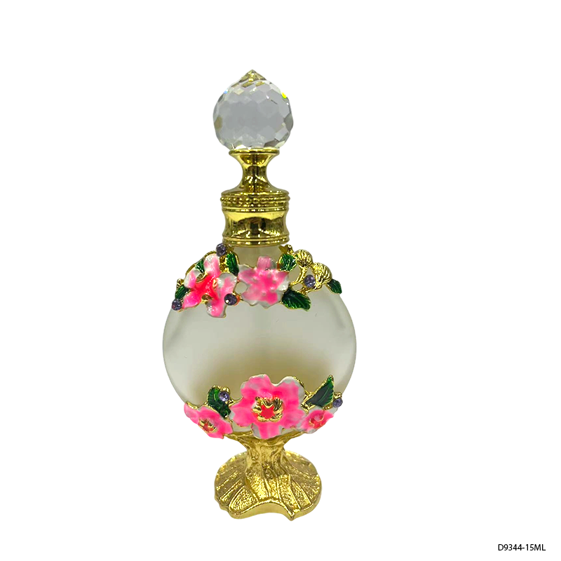 1pcs Crystal Perfume Essential Oil Bottle 15ml 4colors D9344   1pcs كريستال عطر زجاجة الزيوت الأساسية 15 مل اللون D9344
