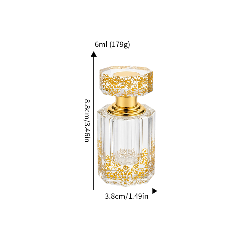 3pcs Crystal Essential Oil Bottle 3ml+6ml+12ml B826 زجاجة زيت كريستالية فارغة بسعة 12 مل، زجاجة عطور زيتية فارغة، زجاجة عطر زيت عطري قابلة لإعادة التعبئة، زجاجة زيت بسعة 12 مل.