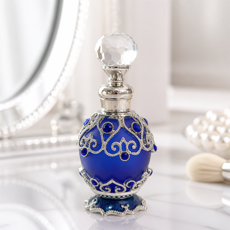 1pcs Crystal Perfume Essential Oil Bottle 15ml 4colors D9252   1pcs زجاجة الزيوت العطر الكريستال 15 مل اللون D9252