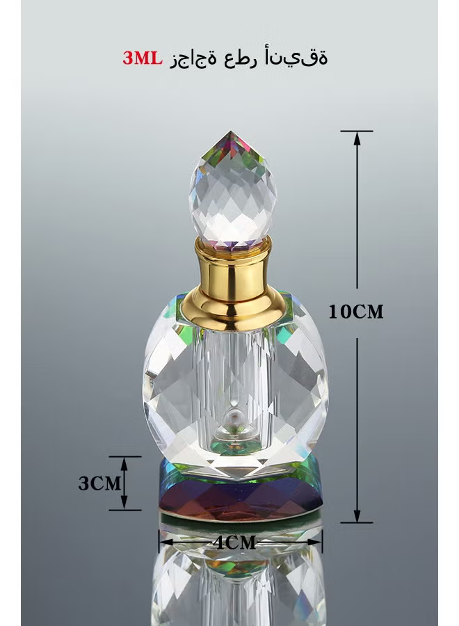 Empty crystal oil bottle, empty perfume oil bottle, refillable essential oil bottle, 3ml oil bottle